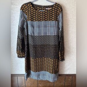 Esqualo Long Sleeve Mid Length Dress‎ Multicolor Size 6